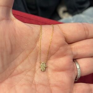 Diamond Hamsa Necklace 14k